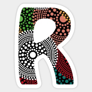 R Aboriginal Art Sticker